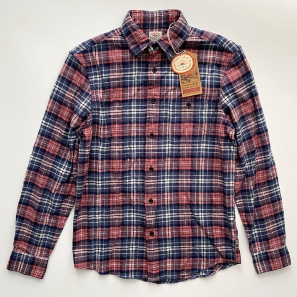 Faherty Nwt Super Brushed Stretch Flannel Yukon Berry Plaid Long Sleeve Shirt